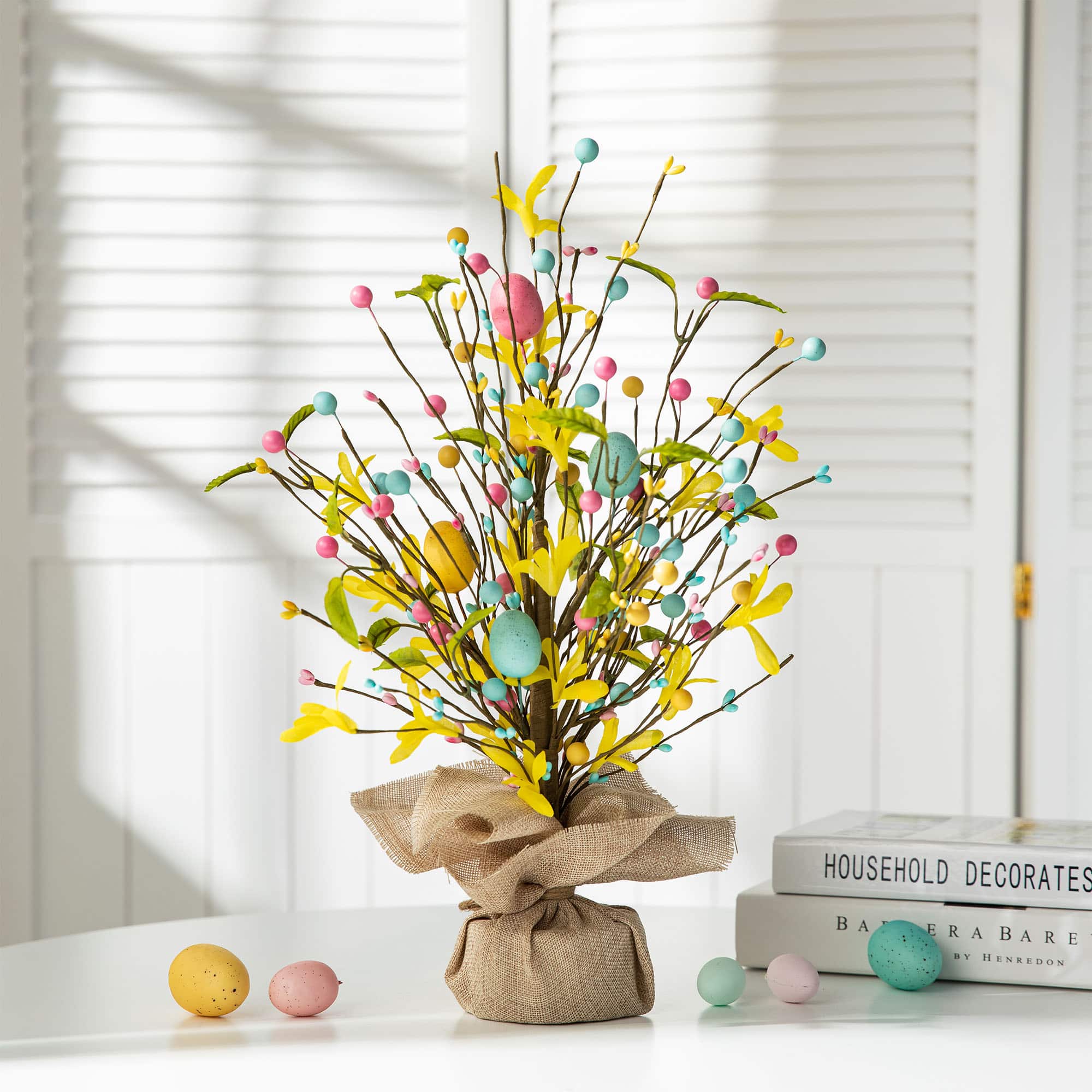 Glitzhome® 18" Easter Egg Table Tree Décor